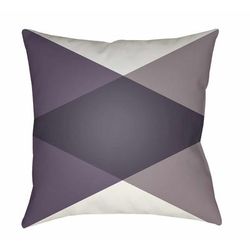 Candating 18" Square Modern Pillow plush Medium Gray/Medium Purple/Navy/White Outdoor Throw Pillow - Boutique Rugs