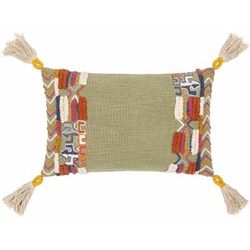 Dorsalanam 14"L x 22"W Pillow Moroccan Plush Cotton Burnt Orange/Camel/Charcoal/Cream/Dusty Sage/Navy/Olive/Rose/Sky Blue/Medium Gray/Dark Pink Lumbar Pillow - Boutique Rugs
