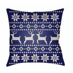 Taguisa 18" Square Cottage Pillow plush Off White/Navy Blue/Smoke/Gray/Slate/Ash/Marine Blue/Violet/Light Purple Outdoor Throw Pillow - Boutique Rugs