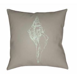 Layog 18" Square Coastal Pillow plush Cloud Gray/White Tonal/Thatch Light Blue/Dark Gray/Light Gray/Sage/Light Silver/Metallic Silver/Nickel/Gray Outdoor Throw Pillow - Boutique Rugs