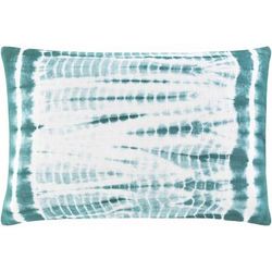 Sagasa 14"L x 22"W Modern Pillow plush Cotton Teal/White Lumbar Pillow - Boutique Rugs
