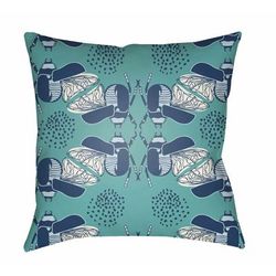 Eshowe 20" Square Modern Pillow plush Aqua/Dark Blue/Sky Blue/White/Navy Outdoor Throw Pillow - Boutique Rugs