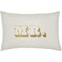 Matacon 14"L x 22"W Modern Pillow plush Ivory/Metallic Gold Outdoor Lumbar Pillow - Boutique Rugs