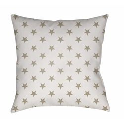 Hasanbeyli 18" Square Cottage Pillow plush flag Off White/Cloud Gray/Light Gray/Medium Gray/Pewter/Light Silver/Ivory/Silver/Silver Gray Outdoor Throw Pillow - Boutique Rugs