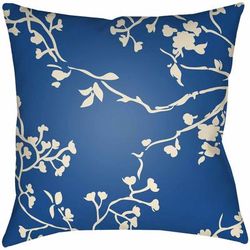 Biabas 18" Square Traditional Pillow plush Blue/Cream Outdoor Throw Pillow - Boutique Rugs