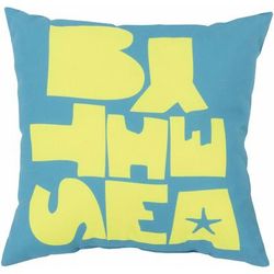 Baguer 18" Square Coastal Pillow plush Aqua/Light Green Outdoor Throw Pillow - Boutique Rugs