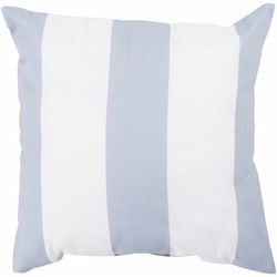 Pasay 18" Square Coastal Pillow plush stripe Medium Gray/Off White Outdoor Throw Pillow - Boutique Rugs