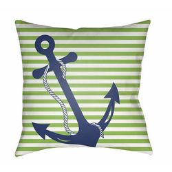 Matanao 18" Square Coastal Pillow plush Dark Gray/Seashell/Moss/Dark Gray/Gray/Light Silver/Sage/Marine Blue Outdoor Throw Pillow - Boutique Rugs