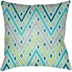 Pinit 20" Square Modern Burgundy/Cream/Dark Green/Ink Blue/Orange/Peach/Green/Teal Outdoor Lumbar Pillow - Boutique Rugs