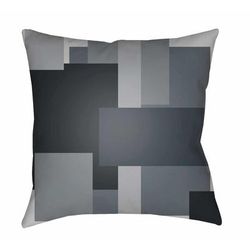 Lloyds 18" Square Modern Pillow plush Black/Light Gray/Medium Gray/Slate/Slate Blue Outdoor Throw Pillow - Boutique Rugs