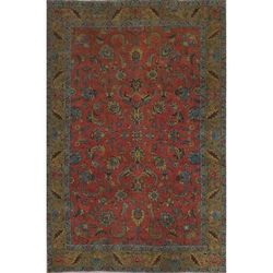 Clearance Over-dyed Floral Tabriz Persian Area Rug Wool Hand-knotted - 6'4" x 9'2"