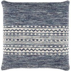 Panikihan 20" Square Cottage Pillow Moroccan Plush Cotton Blue/Navy/Oatmeal/Light Beige/Beige Throw Pillow - Boutique Rugs