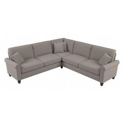 Bush Furniture Hudson 99W L Shaped Sectional Couch in Beige Herringbone - Bush Furniture HDY98BBGH-03K