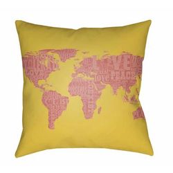 Palaroo 18" Square Modern Pillow plush Dusty Coral/Rose/Yellow/Dark Pink Outdoor Throw Pillow - Boutique Rugs