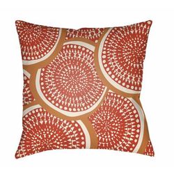 Surup 22" Square Modern Pillow Moroccan Plush Burnt Orange/Red/White Outdoor Throw Pillow - Boutique Rugs