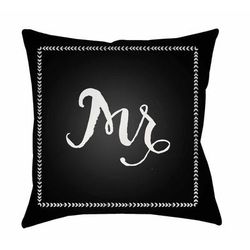 Puelay 18" Square Modern Pillow plush solid Onyx Black/White Tonal/Pewter/Neutral/Dusty Sage/Jet Black/Light Silver/Black/Onyx Outdoor Throw Pillow - Boutique Rugs