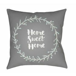 Chamberlayne 18" Square Cottage Pillow plush solid White Tonal/Neutral/Smoke/Dark Gray/Medium Gray/Gray/Light Silver/Pewter/Medium Gray Outdoor Throw Pillow - Boutique Rugs