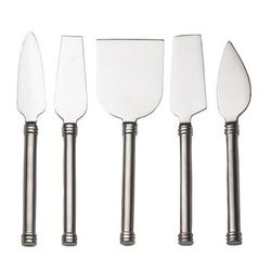Cheese Knife Stainless Steel, Set 5 by RSVP International in Gray