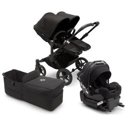 Bugaboo Donkey 5 Duo + Turtle One Travel System Bundle - Black / Midnight Black / Midnight Black / B