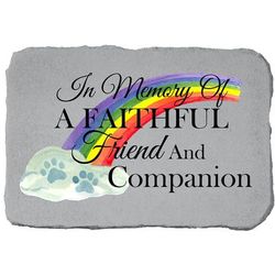 In Memory of Pet Rainbow Garden Memorial Accent Stone by Kay Berry in Grey