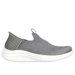 Skechers Women's Slip-ins: Ultra Flex 3.0 - Smooth Step Sneaker | Size 7.5 | Gray | Textile | Vegan | Machine Washable