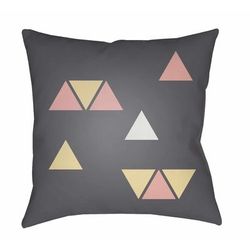 Ofek 18" Square Modern Pillow plush Seashell/Dark Gray/Gray/Driftwood/Smoke/Natural/Eggplant/Nickel/Brick Red/Dark Purple/Medium Gray/Gray Outdoor Throw Pillow - Boutique Rugs