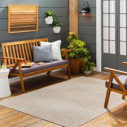 Bugas 4'3" x 5'11" Outdoor Farmhouse Moroccan Lambswool/Neutral/Multi Brown/Nutmeg/Dark Gray/Cream/Light Beige/Brown/Light Brown/Peach/Dark Red/Peach/Light Brown/Beige Outdoor Area Rug - Boutique Rugs