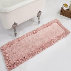 Shaggy Border Bath Rug Mat, 20" X 60" by Better Trends in Pink