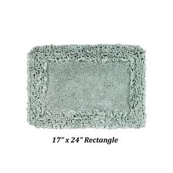 Shaggy Border Bath Rug Mat, 17" X 24" by Better Trends in Sage
