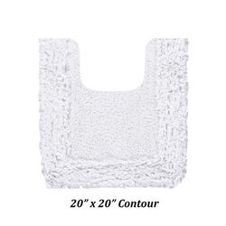 Shaggy Border Bath Rug Mat, 20" X 20" by Better Trends in White