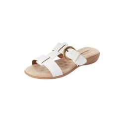 Wide Width Women's The Dawn Slip On Sandal by Comfortview in White (Size 7 1/2 W)