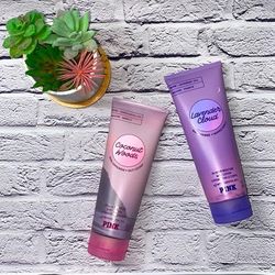 Pink Victoria's Secret Bath & Body | 2/$14 Vs Pink Getaway Collection Lotion (Coconut Woods And Lavender Cl | Color: Pink/Purple | Size: Os