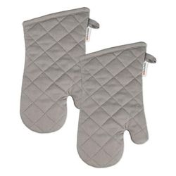 Solid Twill Oven Mitt, Set 2 by Mu Kitchen in Nickel Gray