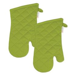 Solid Twill Oven Mitt, Set 2 by Mu Kitchen in Cactus