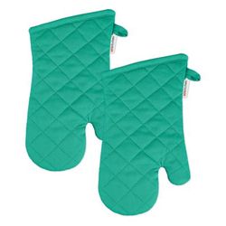 Solid Twill Oven Mitt, Set 2 by Mu Kitchen in Surf Green