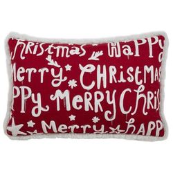 Merry Happy Christmas Pillow Cover - Saro Lifestyle 8801.R1320BC