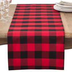 Cotton And Poly Blend Buffalo Plaid Runner - Saro Lifestyle 5026.R1690B