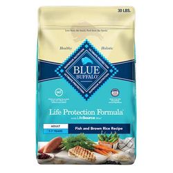 Blue Life Protection Formula, Natural Fish & Brown Rice Flavor, Adult Dry Dog Food, 30 lbs., 30-lb bag