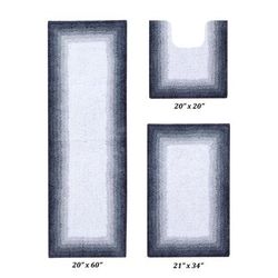 Torrent Border Bath Rug Mat, 3-Pc. Set by Better Trends in Gray
