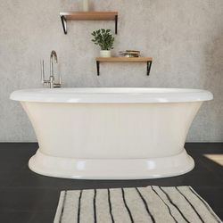 Randolph Morris Everett 72 Inch Acrylic Double Ended Freestanding Tub - Made in USA RM72DE0ACBIWH
