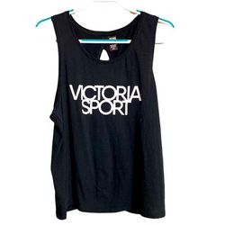 Victoria's Secret Tops | Euc Victorias Secret Victoria Sport. Size Large | Color: Black/White | Size: L