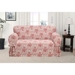 Kathy Ireland Chateau Love Seat Cover by Kathy Ireland in Red (Size LOVESEAT)