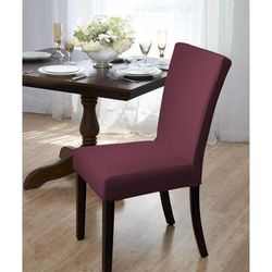 SUBWAY TILES DINING ROOM CHAIR COVERS by MADISON INDUSTRIES in Burgundy (Size DINING CHR)