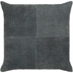 Umar 20" Square Modern Pillow plush solid Cotton Charcoal Throw Pillow - Boutique Rugs
