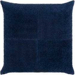 Koji 20" Square Modern Pillow plush solid Cotton Navy Throw Pillow - Boutique Rugs