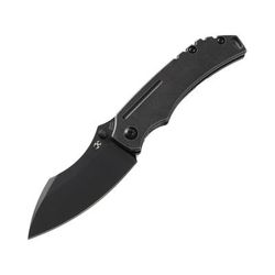 Kansept Knives Pelican EDC Framelock Folding Knife 3" black coated S35VN stainless modified drop poin Black stonewash finish titanium handle K1018A4