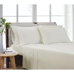 Heritage Solid Sheet Set by Cannon in Ivory (Size SPLT KING)
