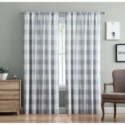 Everyday Buffalo Plaid Drapes by Truly Soft in Gray