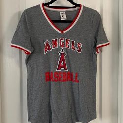 Pink Victoria's Secret Tops | Angels Baseball Tee-Euc | Color: Gray/Red | Size: M