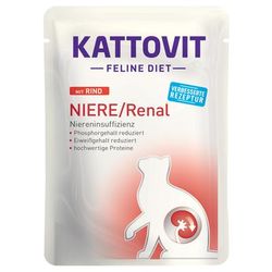 24x85g Beef Renal Pouches Kattovit Wet Cat Food